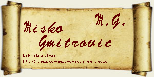 Miško Gmitrović vizit kartica